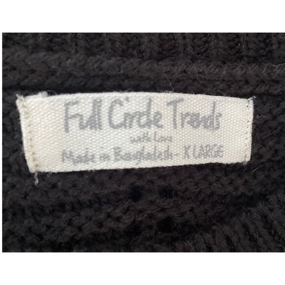 Full Circle Trends X-Large Brown Cropped Chevron Striped Sweater Cottagecore - Picture 5 of 7